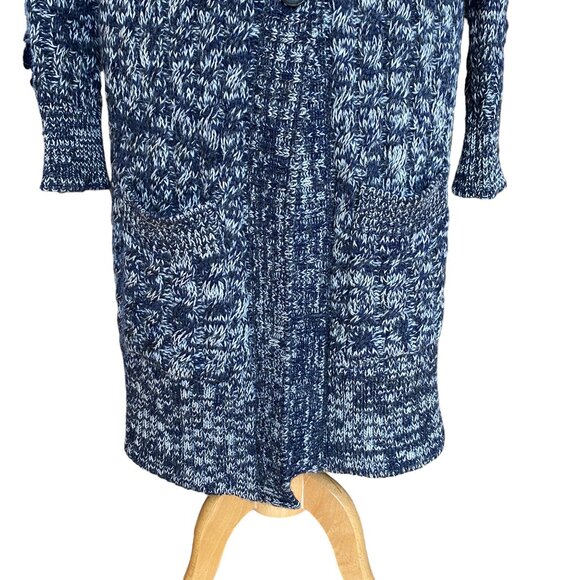 Woolovers Cashmere Wool Duster Cardigan Cable Knit Nautical Chunky Long Granny-L - Picture 4 of 15